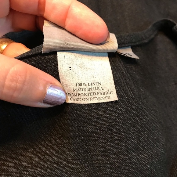 Vintage Linen Shirt Lagenlook Black Linen Small - Picture 7 of 8